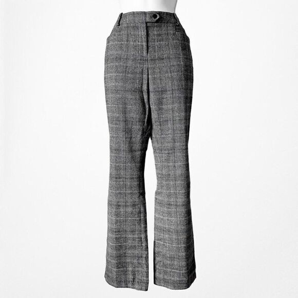Vintage Y2K Calvin Klein Gray Checkered High Waisted Straight Leg Pants Size 2 - Picture 4 of 6